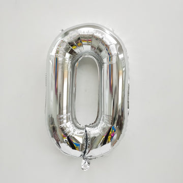 Silver Digit Foil Balloon No. 0 to 9
